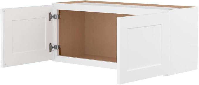 Furinno Shaker Wall Kitchen Cabinet 2-Doors, White | 12 D x 36 W x 15 H, Adjustable Hinges, Soft-Close Shaker-Style Door, Ready to Assemble, Plywood, for Pantry, Dining Room