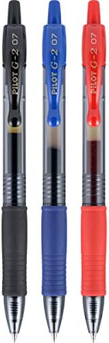 PILOT G2 Premium Gel Roller Pens, 1 mm, Tub of 36, Black, Blue, Red