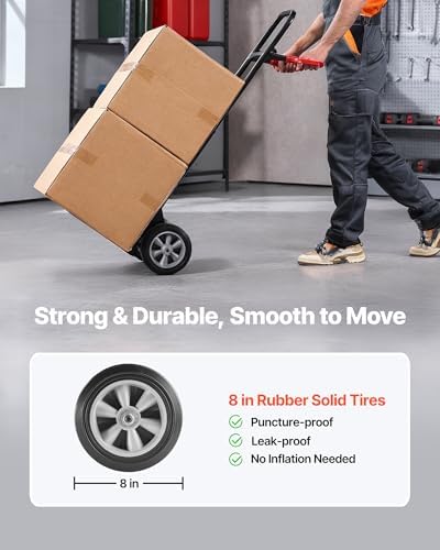 VEVOR Hand Truck, 600 lbs Load Capacity, Heavy-Duty Truck Dolly with Wheels
