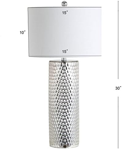JONATHAN Y Isabella Table Lamp Studded Glass 30", Silver