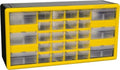Akro-Mils 26-Drawer Plastic Storage Cabinet, 20"W x 6"D x 10"H, Yellow