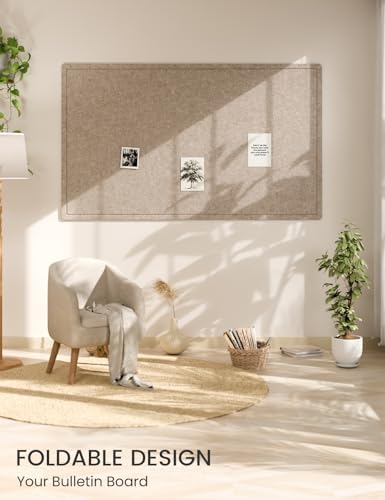 Fluxynara 59" x 35.4" Large Bulletin Board, Taupe
