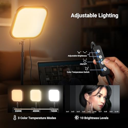 NEEWER Basics 10.8" Video Conference Lighting, 15W Bi Color Edge Lit Full Screen CRI95+ Ring Light with Desk Stand & Phone Holder for Webcam Meeting Streaming Computer Laptop Zoom Calls