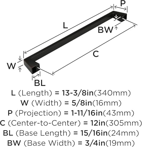 Amerock 12" Blackrock Oil-Rubbed Bronze Appliance Pull
