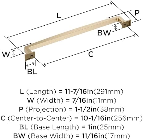 Amerock 10-1/16" Westerly Golden Champagne Drawer Pull