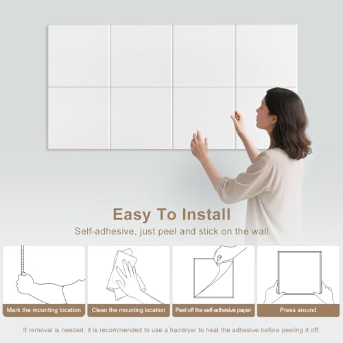 Large Felt Bulletin Board 48" x 36" Self Adhesive Cork Board Alternative 12 Pack Felt Wall Tiles Cork Boards For Walls Thick Slat Wall Panels For Home Office Classroom Decor Pin Board-Black