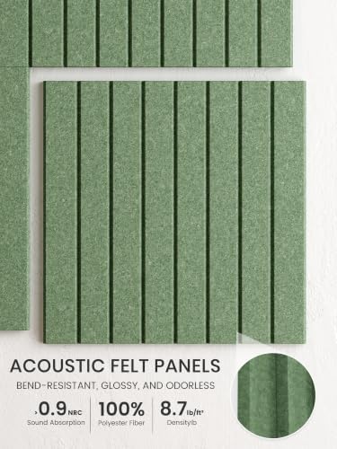 Bumusty 36"x 24" Large Felt Bulletin Board Tiles,Moss Green