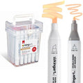 KINGART PRO Double-Ended Alcohol Ink Art Markers, 24 PORTRAIT Colors, Fine Point & Chisel Tips, Permanent with Superior Blendability, Includes Plastic Case, 24 Pc.