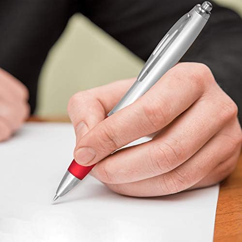DISCOUNT PROMOS Colored Grip Gel Pens Set of 10, Bulk Pack - Great for Office, School, Business, Tradeshows, Events - RedBI