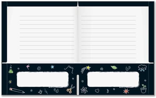 Really Good Stuff Chalkboard Motif Homework Folders - 12 folders