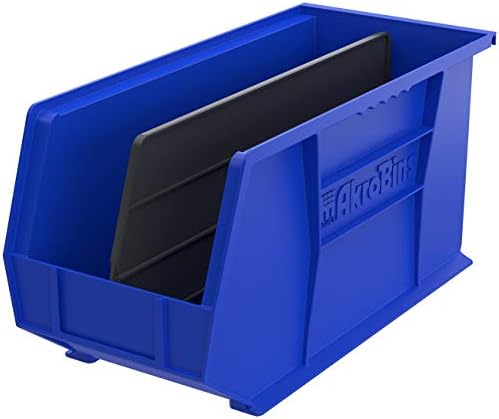 Akro-Mils 40265 Plastic Length Dividers for AkroBins Stackable Storage Bins Model 30265, Custom Storage Inserts for Tools, Crafts & Supplies, 6-Pack, Black