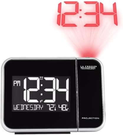 La Crosse Technology 616-1412 Projection Alarm Clock with Indoor Temperature