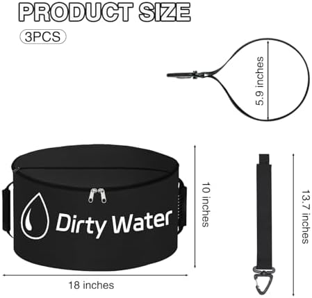 Nilight 1 Pack RV Sewer Hose Storage Bag, Waterproof Black Dual Zipper