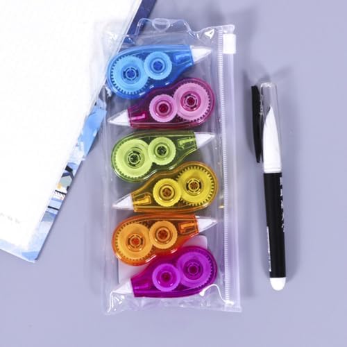 VILLCASE 24Pcs Correction Tape Set 12M Long Mini Correction Tapes for Students and Office Use Tape with as Resin Material Portable Dispenser