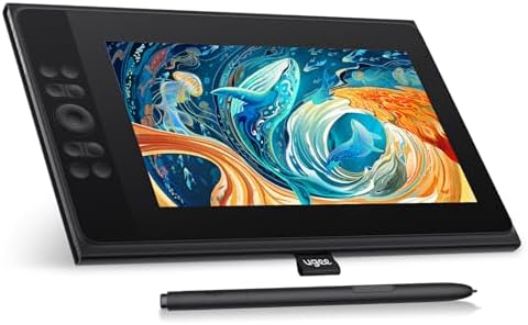 Graphics Tablet with Screen UGEE UE12 Plus 11.9 Inch, Pen Display with Full-Laminated Screen 147% RGB Colour Gamut, Drawing Monitor with Scroll Wheel and 8 Shortcut Keys for Windows/Mac/Android