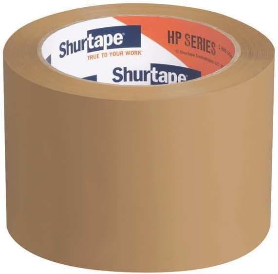 Shurtape HP 200 Medium Duty Hot Melt Shipping and Packaging Tape, For Hand or Automated Sealing, 48mm x 100 Meters Per Roll, Clear, 6-Roll Pack (104483)