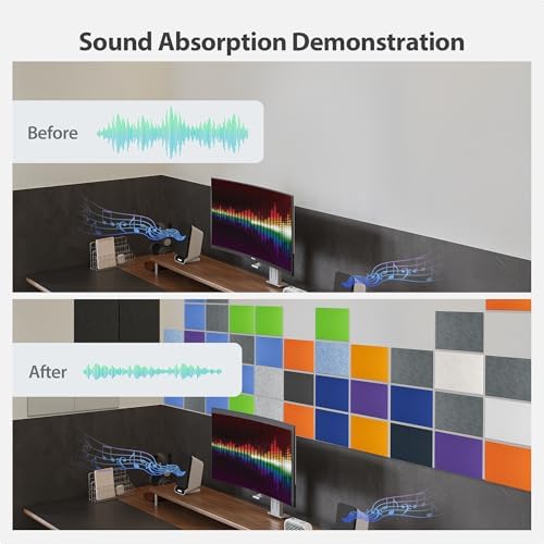 12 Pack Rectangle Acoustic Panels Self Adhesive Sound Proof Foam(Dark Blue)