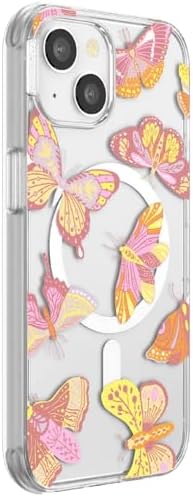 PopSockets iPhone 13 Phone Case with MagSafe- Sunset Mariposa | Magnetic, Wireless Charging, Camera & Drop Protection, Butterfly, Moth, Luna, Western, Boho, Aesthetic