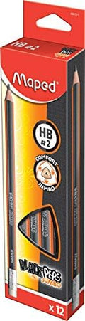 Maped - Jumbo triangular pencils - Break-resistant - 12 Count