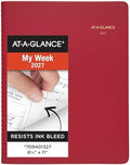 AT-A-GLANCE 2027 Appointment Book Planner, Weekly, 8.25" x 11", Red (709401327)