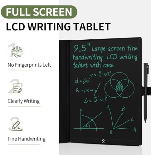 LCD Writing Tablet for Adults: 9.5 inch with PU Leather Case