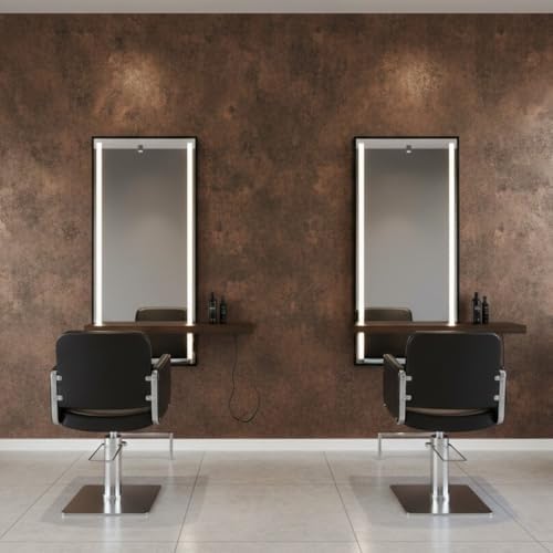 ROSEROSA Peel and Stick Rust Faux Metal Architectural Film Self-Adhesive Vinyl Film Wallpaper Door Wrap Counter Top Border Mirror Molding Trim MG265