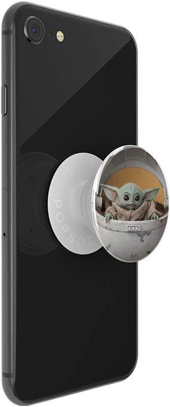 PopSockets Adhesive Phone Grip, Holder- Baby Yoda Pod | Secure Comfortable Hold, Anti-Drop, Kickstand, Star Wars, Grogu, Electronic Accessories, For iPad/Kindle/iPhone/Android