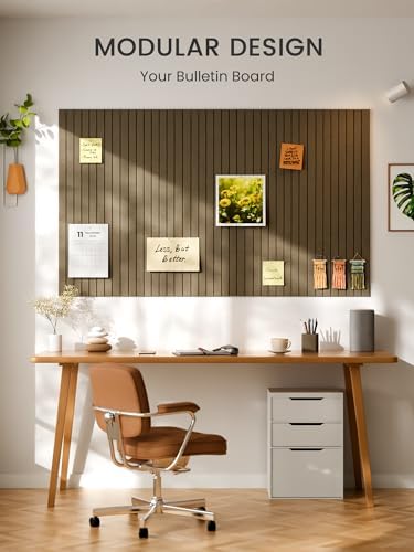Bumusty 36"x 24" Large Felt Bulletin Board Tiles,Earth Brown