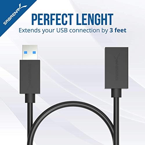 36W 7 Port USB 3.0 Hub with Individual Power Switches and LEDs Includes 36W 12V/3A Power Adapter+USB 3.0 Extension Cable A Male to A Female [Black] 3 Feet