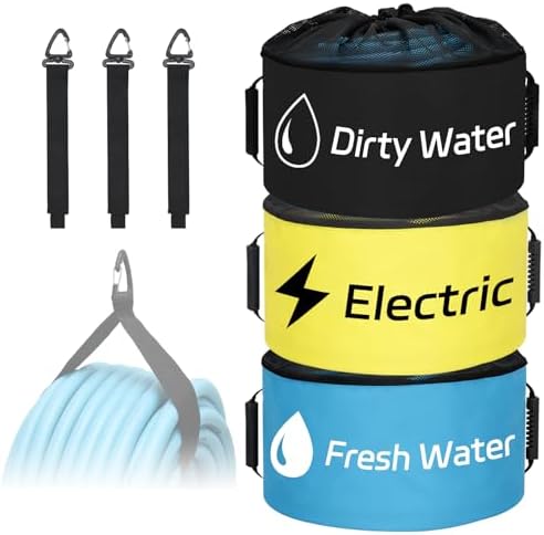 Nilight 3 Pack RV Hose Storage Bag Waterproof Utility Bag Drawstring Mesh