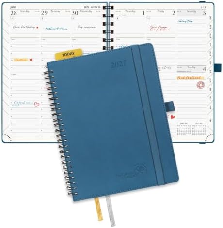POPRUN 2027 Planner, 6.5'' x 8.5'', Weekly and Monthly Daily Calendar Book