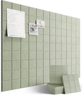 Large Cork Board, 12 Pack Felt Wall Tiles with Safe Removable Adhesive, Bulletin Board for Office, Pin Tack Corkboard for Quilting Design & Dart Wall Protector 48" x 36" - Sage