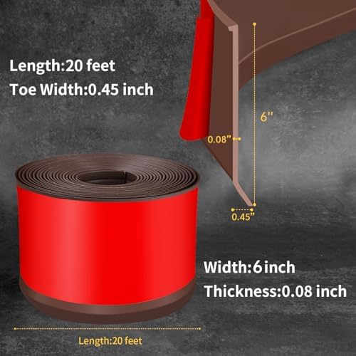 Vinyl Baseboard Molding Trim 6 Inch Peel and Stick Cove Base