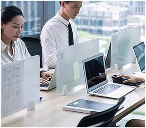 Acrylic Privacy Screen Divider, Portable Desk Partition Panel for Workstations, Frosted Tabletop Privacy Shield for Offices & Schools (Clear-B, 100x30cm/39.4x11.8in)