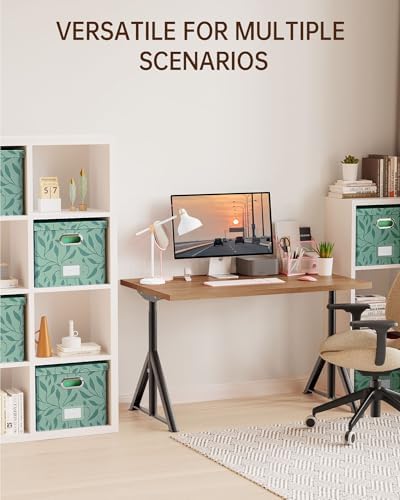 Oterri File Organizer with Lid, File Box, File Cabinet for Letter File Folder Storage, Hanging File Organizer for Office/Decor/Home,Document Organizer, 1 Pack,Leaf Green-Box Only