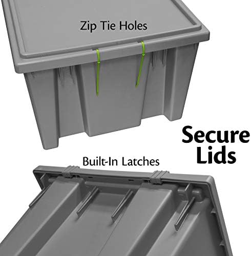 Akro-Mils 35200 Nest and Stack Plastic Storage Container and Distribution Tote, (19-1/2-Inch L x 13-1/2-Inch W x 8-Inch H), Gray, (6-Pack)