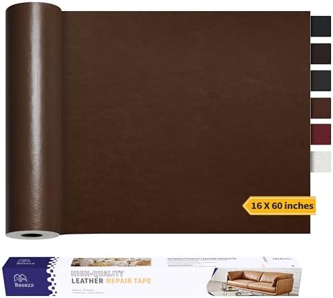 Besezx Leather Repair Patch Tape Kit, Self Adhesive Leather Repair for Furniture, Couch, Sofa, Car Seats,Office Chair,Vinyl Repair Kit.60inx16in