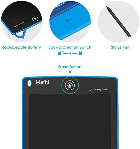 mafiti 10 Pack LCD Writing Tablet 8.5 Inch Electronic Drawing Pads for Kids Portable Ewriter Doodle Board Blue