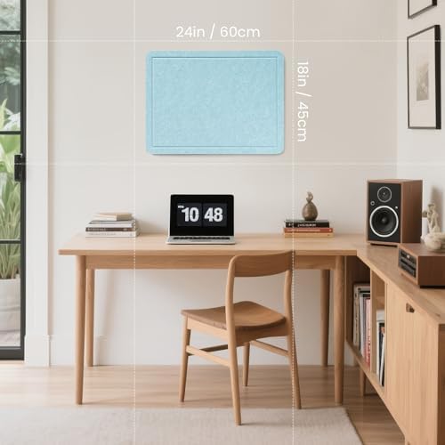 Felt Bulletin Board 24x18 inches, Decorative Pin Board for Home & Office