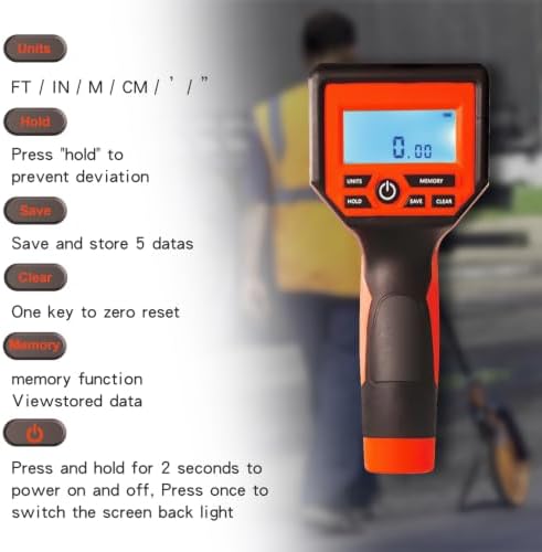 Zozen Measuring Wheel Digital Display, Imperial/Metric,12.5” Orange Roller