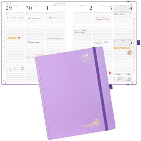 POPRUN 2026-2027 Academic Planner,8.5" x 10.5", Weekly and Monthly Calendar