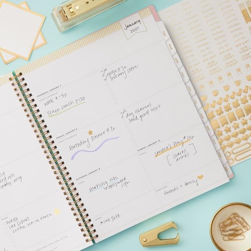 Blue Sky 2027 Weekly & Monthly Planner Calendar, 8.5"x11", Coming Up Roses