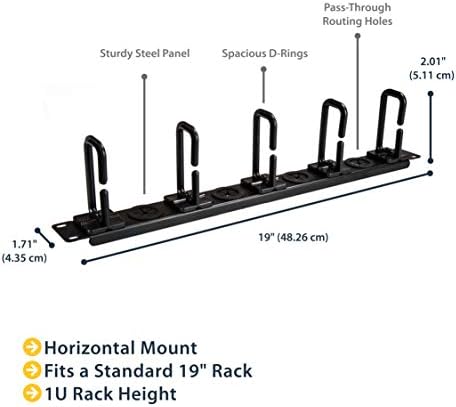 StarTech 1U 19in Horizontal Cable Manager, D-Ring, Steel (CABLMANAGERH)