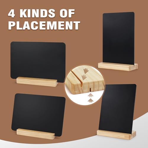 SELEAD Small Chalkboard Words Sign with Wooden Stand - 3 Pack 6x8 Inch