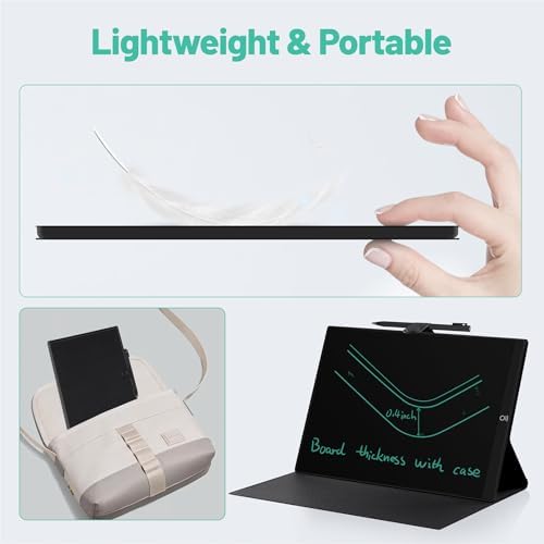 LCD Writing Tablet for Adults: 9.5 Inch Drawing Board with PU Leather Case