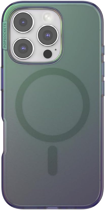 PopSockets iPhone 16 Pro Phone Case with MagSafe- Nightshade | Magnetic, Wireless Charging, Camera & Drop Protection, Green, Teal, Turquoise, iPad, Removable, Popper
