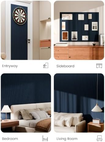 Bumusty 48"x 36" Large Felt Bulletin Board Tiles, Carbon Blue