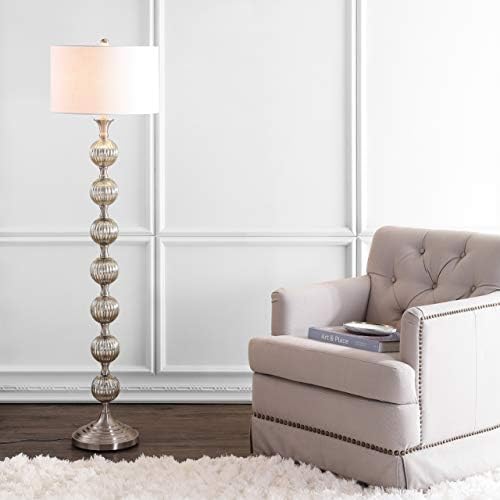 JONATHAN Y Oslo Floor Lamp 60.5" Glass Metal LED, Mercury Silver
