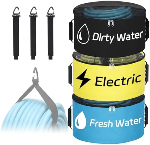 Nilight 3 Pack RV Hose Storage Bag Waterproof with Visible Cover