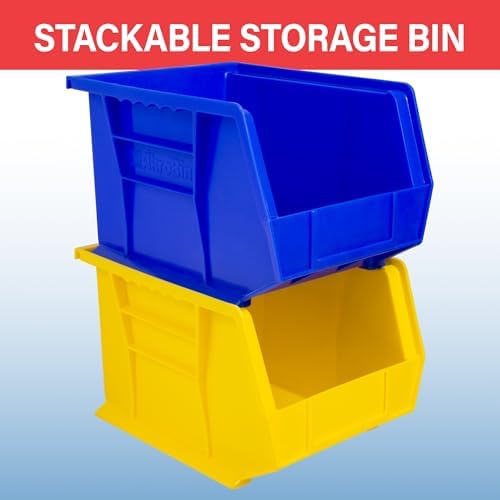 Akro-Mils 30239 AkroBins Plastic Storage Bins, 11"x8"x7", Black, 6-Pack